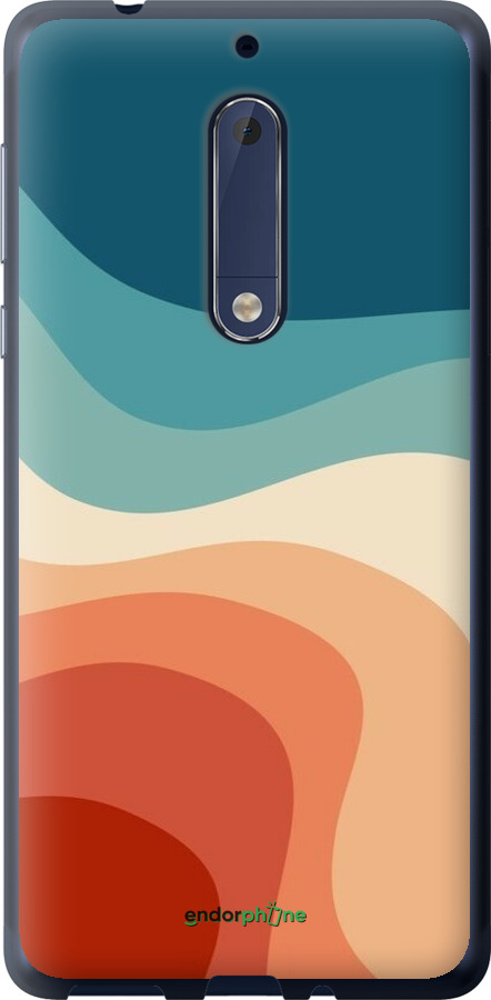 Силиконовый чехол В стиле ретро с волнами для Nokia 5 - 6531u-804 изображение 