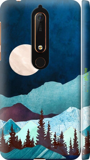 3D пластиковый матовый чехол Горная идиллия ночной пейзаж для Nokia 6 2018 - 6488m-1386 изображение 