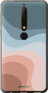 Силиконовый чехол С синими и розовыми волнами в стиле ретро для Nokia 6 2018 - 6532u-1386 изображение 