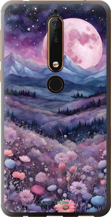 Силиконовый чехол Ночь луна арт для Nokia 6 2018 - 6319u-1386 изображение 