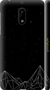 3D пластиковий матовий чехол Чорно білі абстрактні гори для Nokia 6 - 6437m-898 изображение 