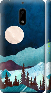 3D пластиковый матовый чехол Горная идиллия ночной пейзаж для Nokia 6 - 6488m-898 изображение 