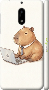 3D пластиковий матовий чехол Funny Capybara CEO Working для Nokia 6 - 6777m-898 изображение 