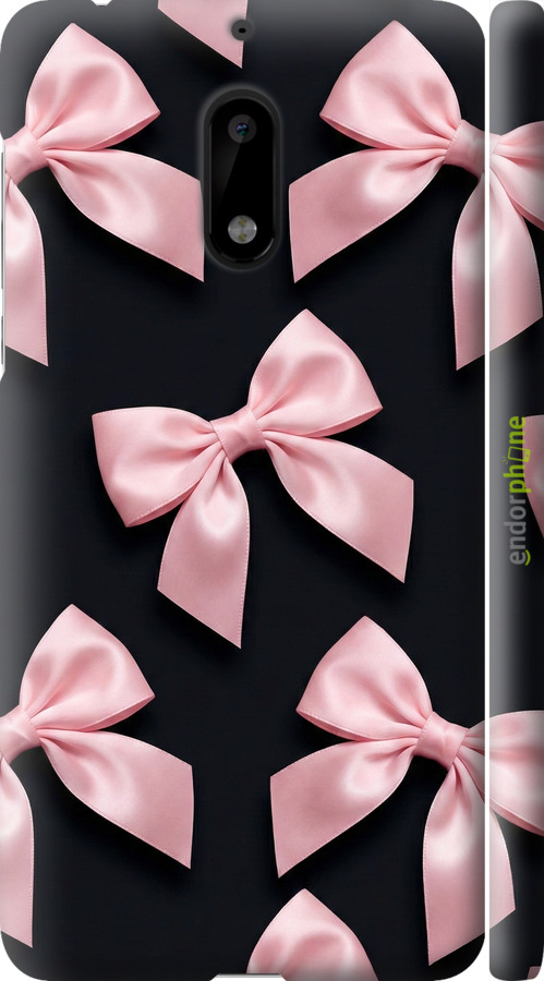 3D пластиковый матовый чехол Coquette Ribbons Dark Coquette для Nokia 6 - 6767m-898 изображение 