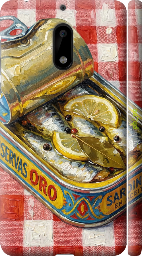 3D пластиковый матовый чехол Vintage Sardine Tin Phone для Nokia 6 - 6772m-898 изображение 