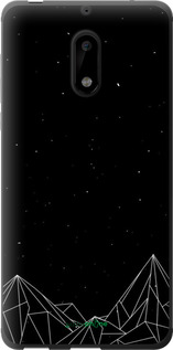 2D пластиковый чехол Черно белые абстрактные горы для Nokia 6 - 6437t-898 изображение 