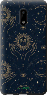 2D пластиковый чехол 'Celestial Harmony: Sun & Moon Gold Mystic Pattern' для Nokia 6 изображение 9