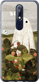 Силиконовый чехол Клубничные поля и привидения для Nokia 7.1 - 6426u-1593 изображение 