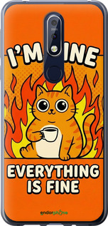 Силиконовый чехол Funny Cat для Nokia 7.1 - 6786u-1593 изображение 