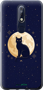 Силиконовый чехол Cute Cat Celestial/Witchy для Nokia 7.1 - 6787u-1593 изображение 