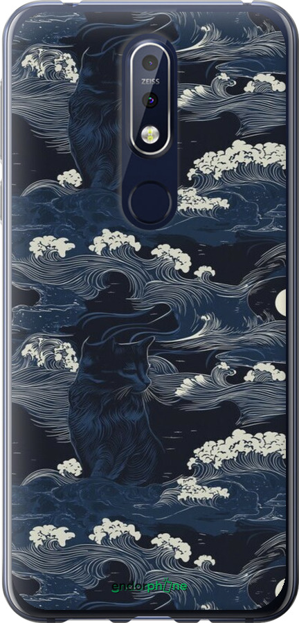 Силіконовий чехол Морська тематика у стилі арт-деко для Nokia 7.1 - 6520u-1593 изображение 