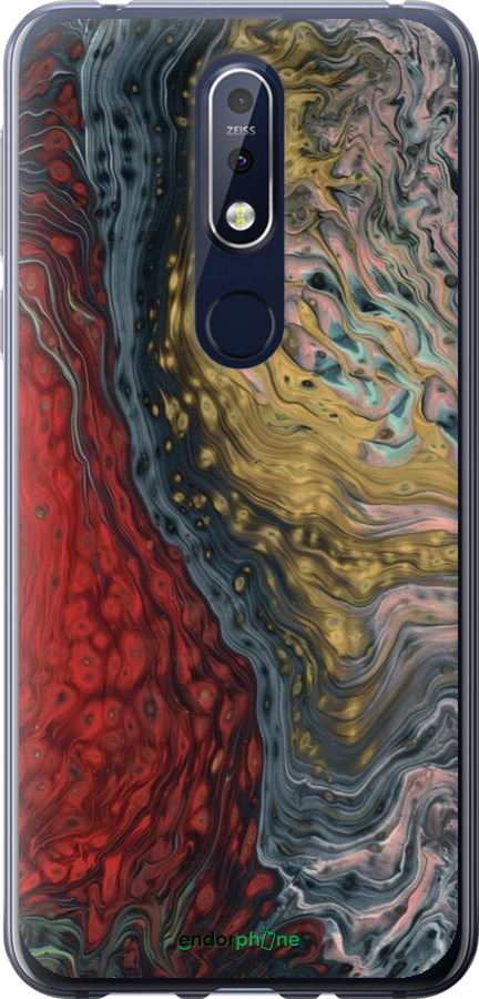 Силіконовий чехол Із зображенням абстрактного живопису для Nokia 7.1 - 6530u-1593 изображение 