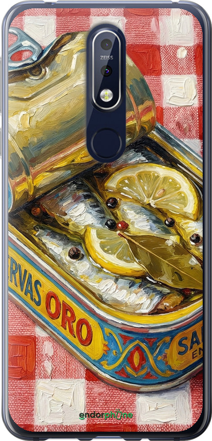 Силиконовый чехол Vintage Sardine Tin Phone для Nokia 7.1 - 6772u-1593 изображение 