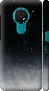 3D пластиковий матовий чехол Голубые облака, Голубая луна для Nokia 7.2 - 6396m-1792 изображение 