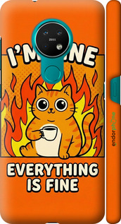 3D пластиковый матовый чехол Funny Cat для Nokia 6.2 - 6786m-2018 изображение 