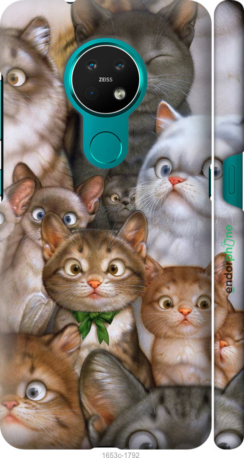 

3D пластиковий матовий чохол "Коти" для Nokia 7.2