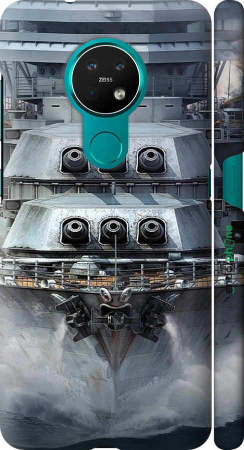 3D пластиковый матовый чехол Линкор, world of tanks, wargaming, военный корабль для Nokia 7.2 - 6453m-1792 изображение 