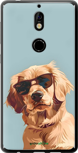 Силиконовый чехол Пес в очках для Nokia 7 - 6381u-1367 изображение 