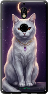 Силиконовый чехол Mystic White Cat Gothic Dark Purple Gold для Nokia 7 - 6805u-1367 изображение 