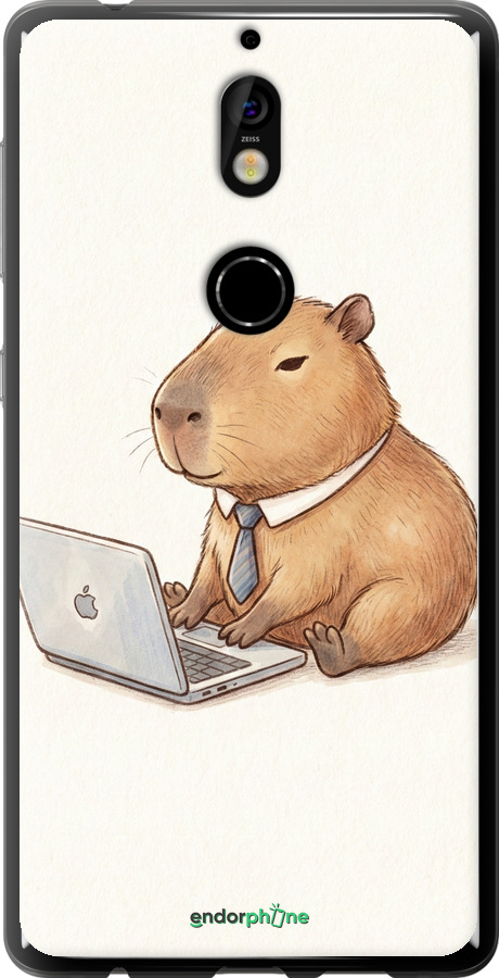 Силиконовый чехол Funny Capybara CEO Working для Nokia 7 - 6777u-1367 изображение 