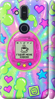 3D пластиковый матовый чехол 'Y2K Aesthetic Retro Pet: Годуй мене кавою' для Nokia 8.1 изображение 5