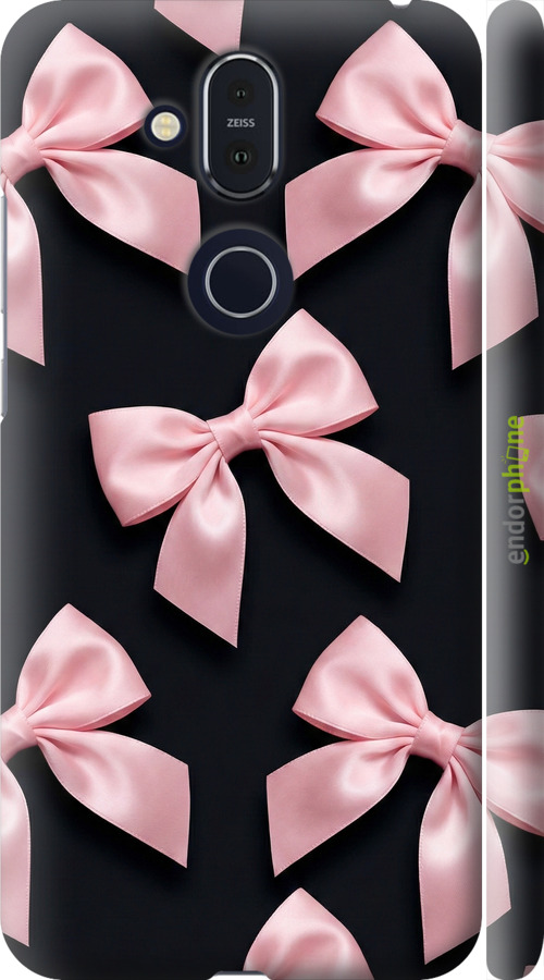 3D пластиковый матовый чехол Coquette Ribbons Dark Coquette для Nokia 8.1 - 6767m-1620 изображение 