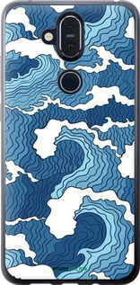 Силиконовый чехол Абстрактный рисунок морских волн для Nokia 8.1 - 6538u-1620 изображение 