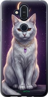 Силиконовый чехол Mystic White Cat Gothic Dark Purple Gold для Nokia 8.1 - 6805u-1620 изображение 