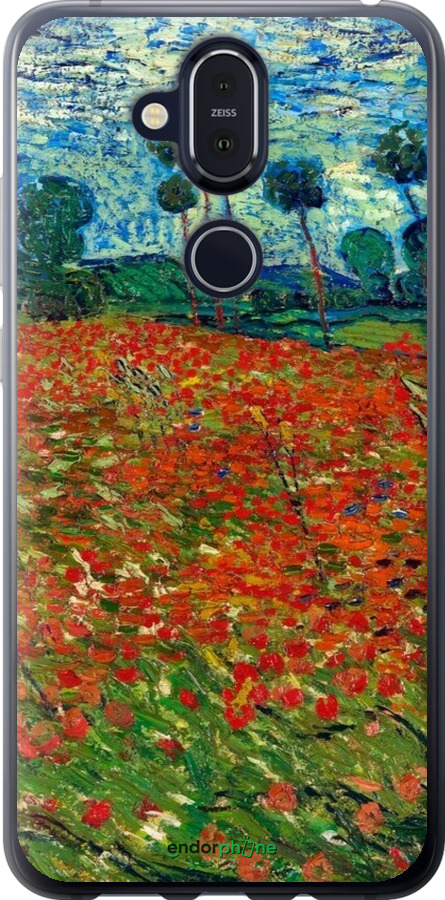 Силиконовый чехол Винсент Ван Гог-Маковое поле для Nokia 8.1 - 6466u-1620 изображение 