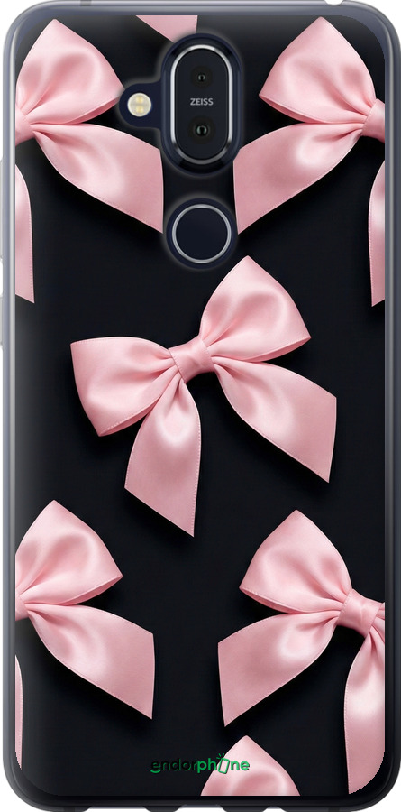 Силіконовий чехол Coquette Ribbons Dark Coquette для Nokia 8.1 - 6767u-1620 изображение 