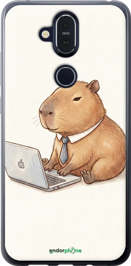 Силіконовий чехол Funny Capybara CEO Working для Nokia 8.1 - 6777u-1620 изображение 