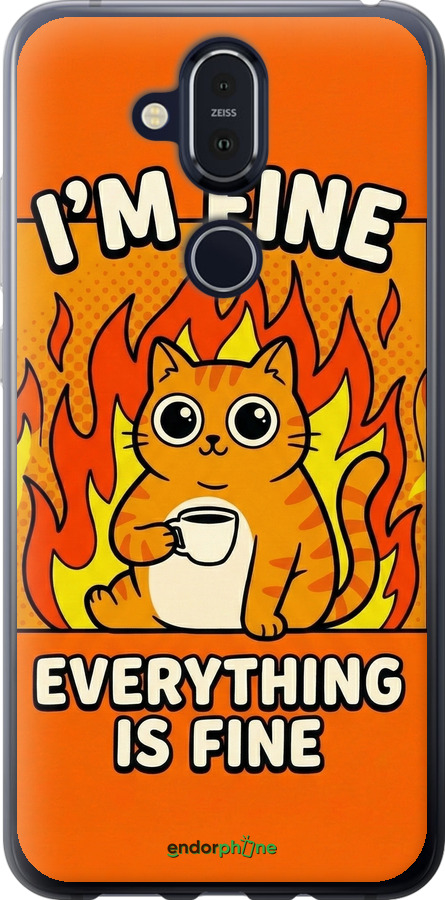 Силіконовий чехол Funny Cat для Nokia 8.1 - 6786u-1620 изображение 