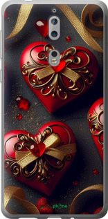 Силиконовый чехол Сердечки v4 для Nokia 8 - 5834u-1115 изображение 