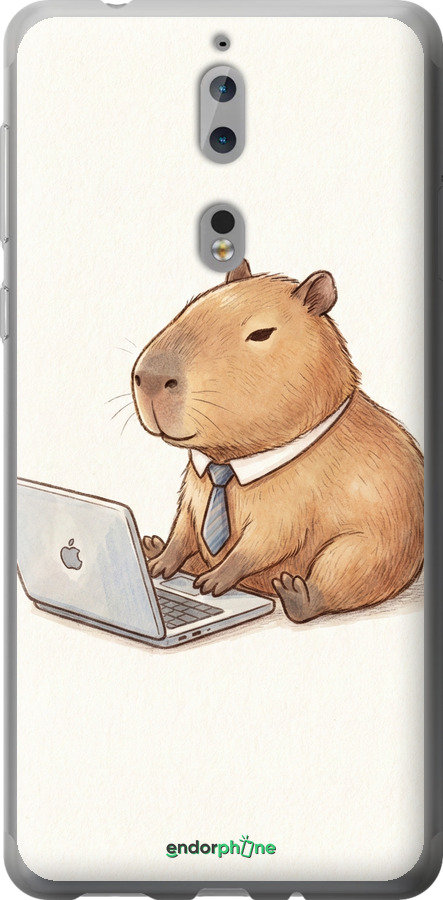Силиконовый чехол Funny Capybara CEO Working для Nokia 8 - 6777u-1115 изображение 