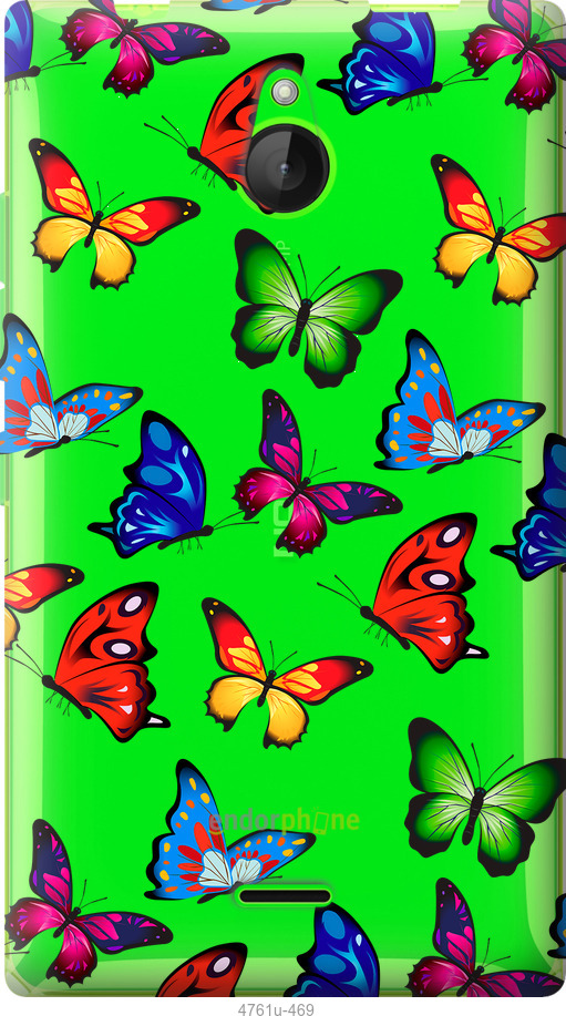Силіконовий чехол Барвисті метелики для Nokia X2 Dual SIM - 4761u-469 изображение 