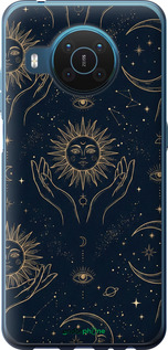 Силіконовий чехол Celestial Harmony: Sun & Moon Gold Mystic Pattern для Nokia X20 - 6778u-2532 изображение 