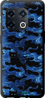 TPU чехол Абстрактный узор черных котов на синем фоне для OnePlus 10 Pro - 6525b-2588 изображение 