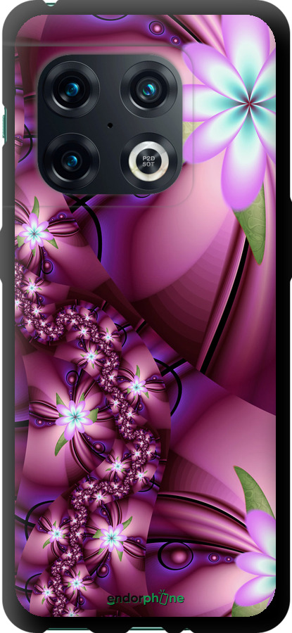 

TPU чорний чохол "Квіткова мозаїка" для OnePlus 10 Pro, Рожевий