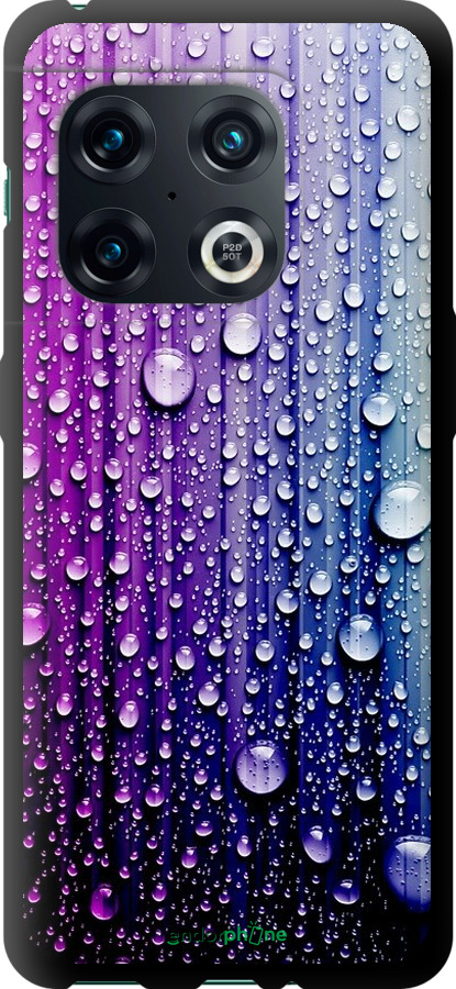 

TPU чорний чохол "Краплини води" для OnePlus 10 Pro, Синій