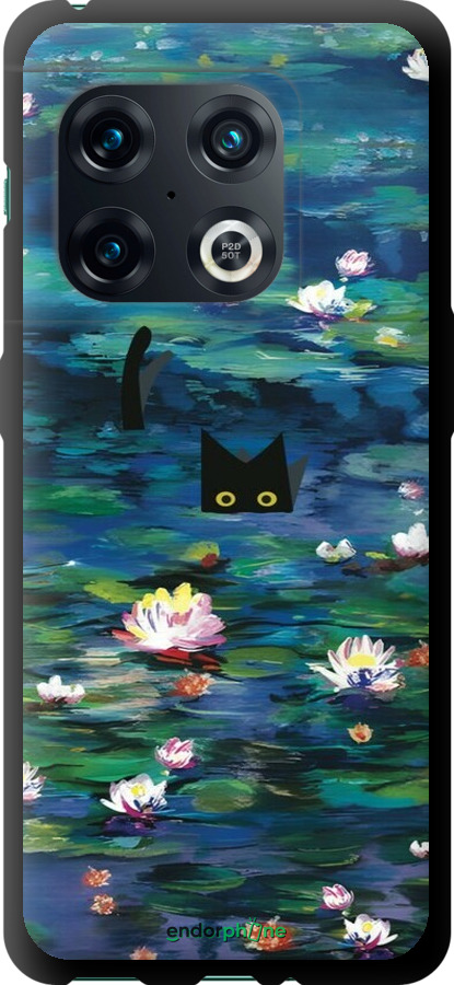 TPU чехол с изображением водяных лилий и кошек для OnePlus 10 Pro - 6257b-2588 изображение 