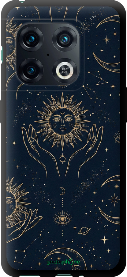 TPU чехол Celestial Harmony: Sun & Moon Gold Mystic Pattern для OnePlus 10 Pro - 6778b-2588 изображение 