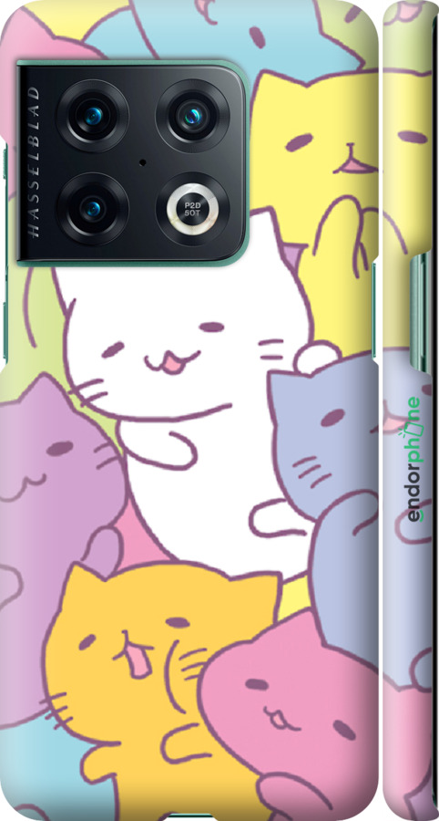 

3D пластиковий матовий чохол "Кошенята " для OnePlus 10 Pro, Білий