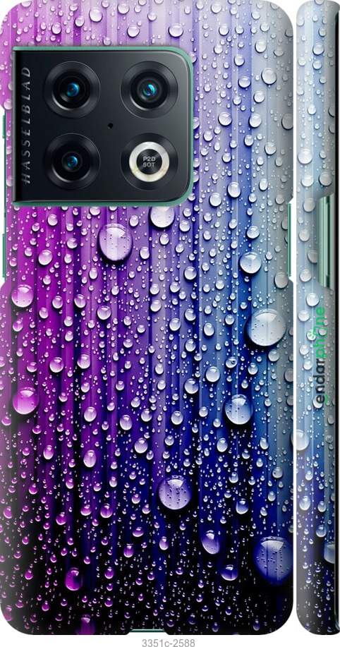 

3D пластиковий матовий чохол "Краплини води" для OnePlus 10 Pro, Синій