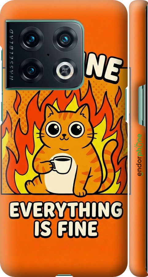 3D пластиковий матовий чехол Funny Cat для OnePlus 10 Pro - 6786m-2588 изображение 