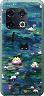 Силиконовый чехол із зображенням водяних лілій та кішок для OnePlus 10 Pro - 6257u-2588 изображение 