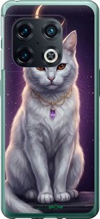 Силиконовый чехол Mystic White Cat Gothic Dark Purple Gold для OnePlus 10 Pro - 6805u-2588 изображение 