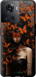 TPU чехол Дівчина з помаранчевими метеликами для OnePlus Ace - 5941b-2953 изображение 