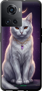 TPU чехол Mystic White Cat Gothic Dark Purple Gold для OnePlus 10R - 6805b-2627 изображение 