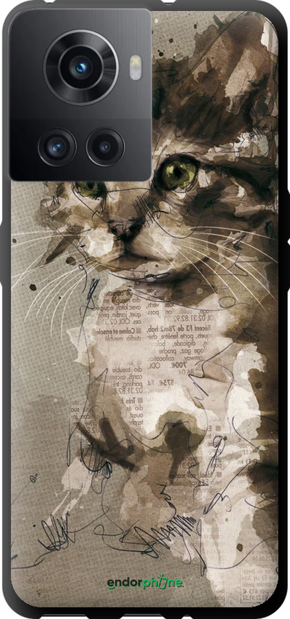 TPU чехол Котёнок из пятен и линий для OnePlus Ace - 119b-2953 изображение 