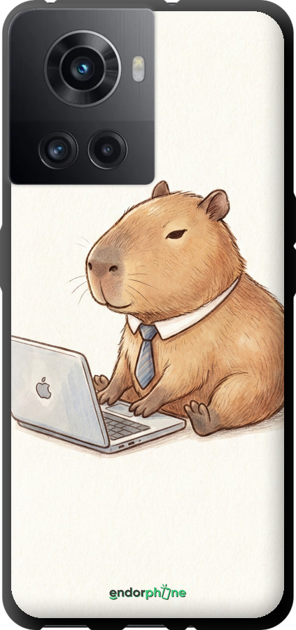 TPU чехол Funny Capybara CEO Working для OnePlus 10R - 6777b-2627 изображение 